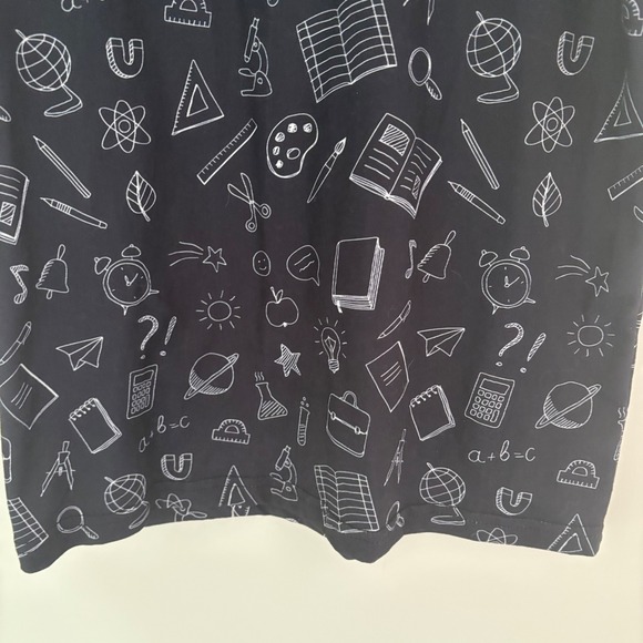 Boys 7-8Y School Bus Polo Shirt Back to School Print Books, Art, Ruler & More - Picture 3 of 7